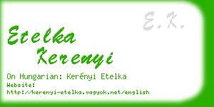 etelka kerenyi business card